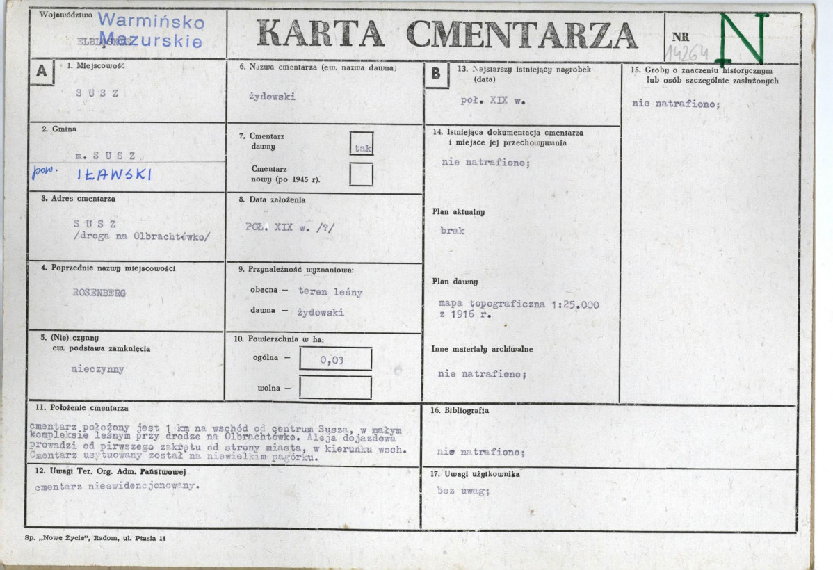 Karta cmentarza, skan nr 1