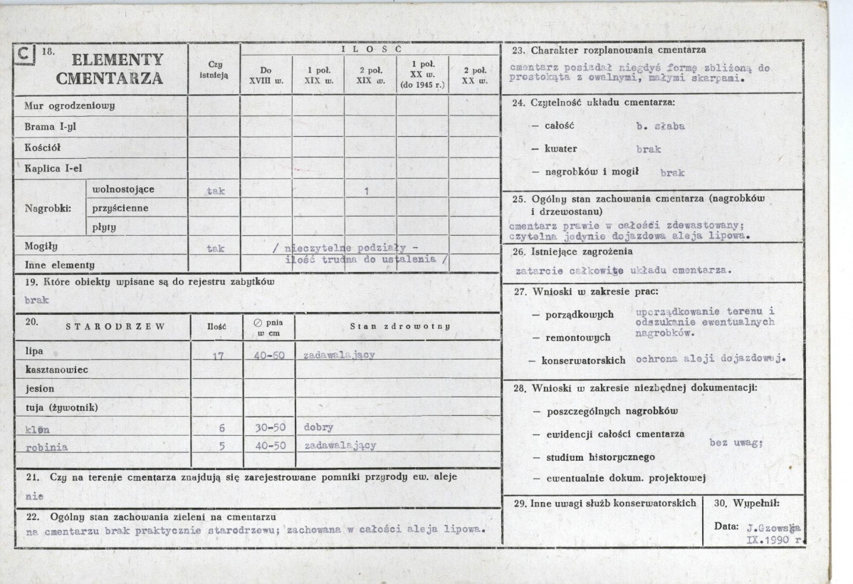 Karta cmentarza, skan nr 2