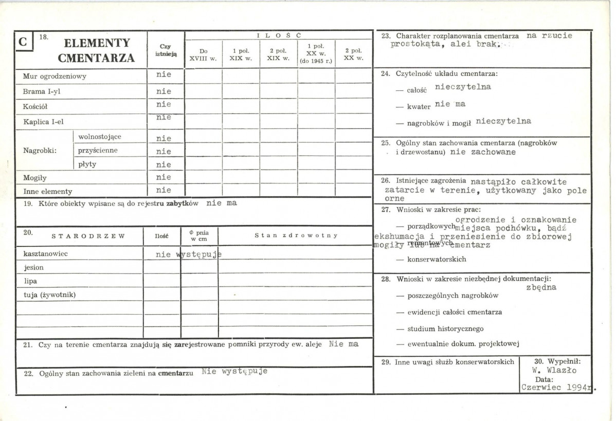 Karta cmentarza, skan nr 2