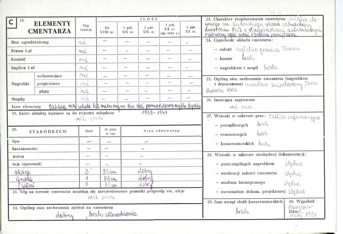 Karta cmentarza, skan nr 2