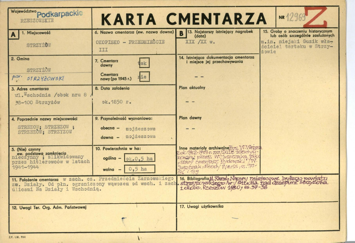 Karta cmentarza, skan nr 1