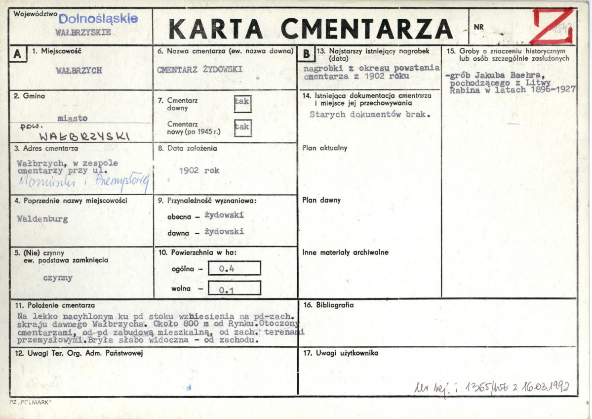 Karta cmentarza, skan nr 1