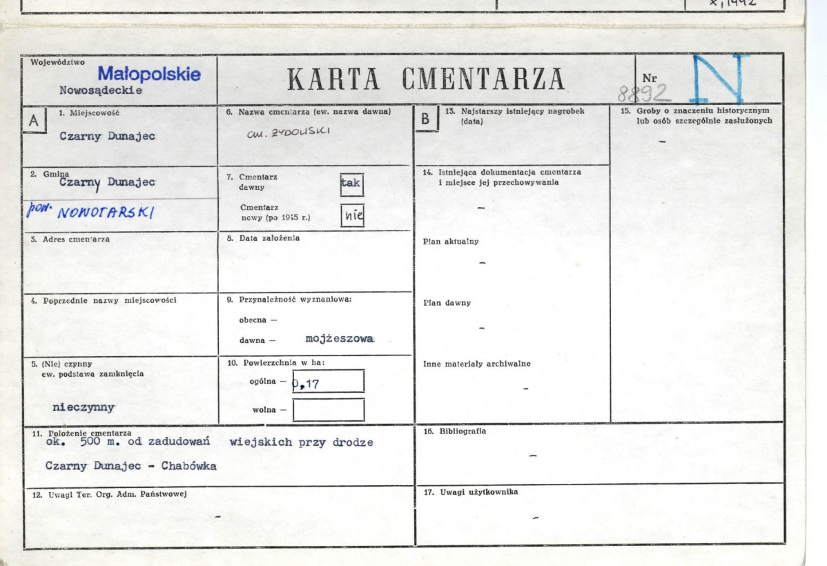 Karta cmentarza, skan nr 1