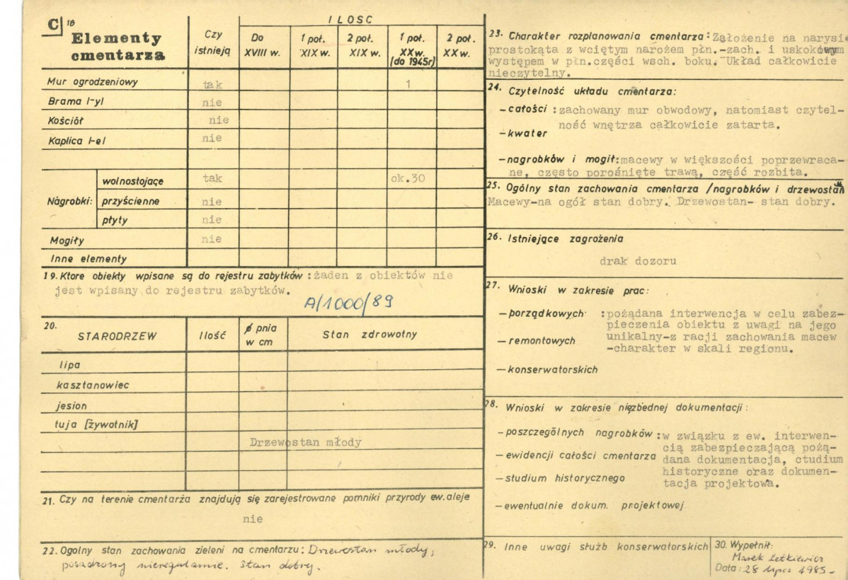 KC - Karta cmentarza, skan nr 2