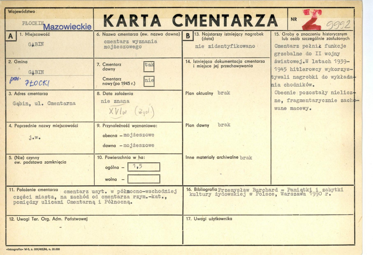 Karta cmentarza, skan nr 1
