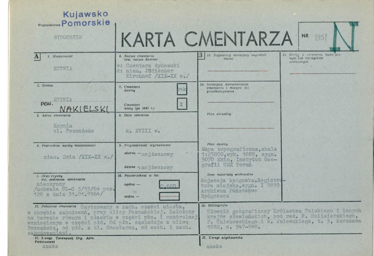 KC - Karta cmentarza, skan nr 1