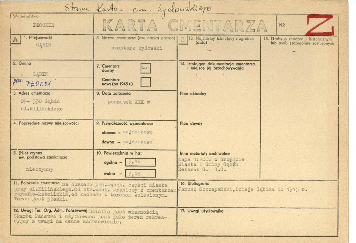 Karta cmentarza, skan nr 1
