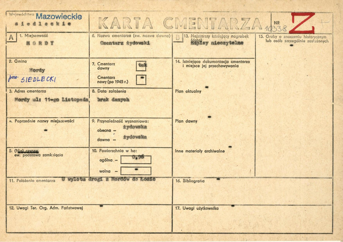 Karta cmentarza, skan nr 1
