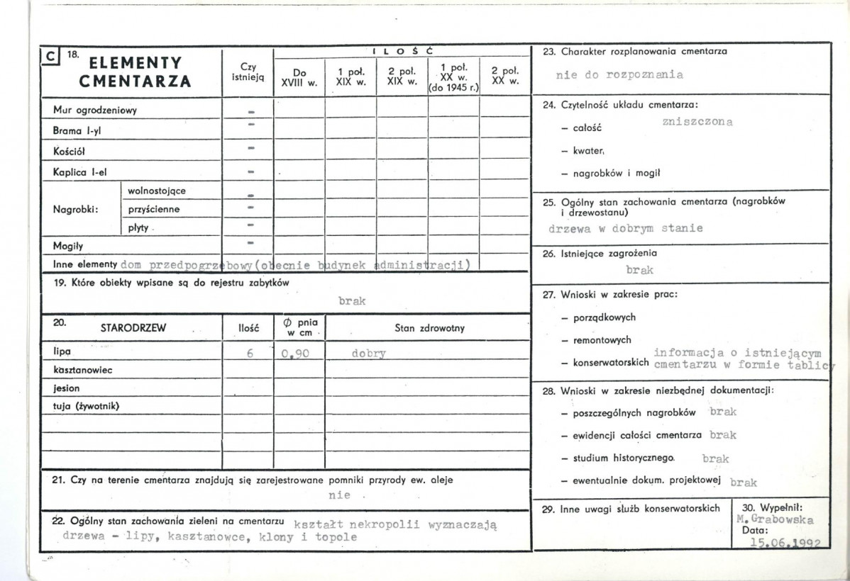 KC - Karta cmentarza, skan nr 2