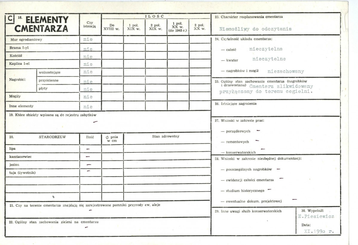 Karta cmentarza, skan nr 2