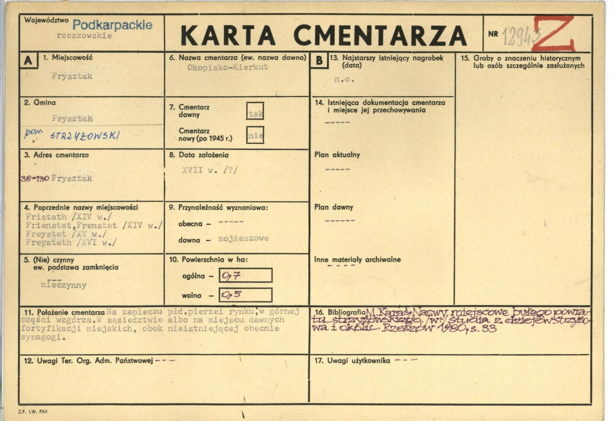 Karta cmentarza, skan nr 1