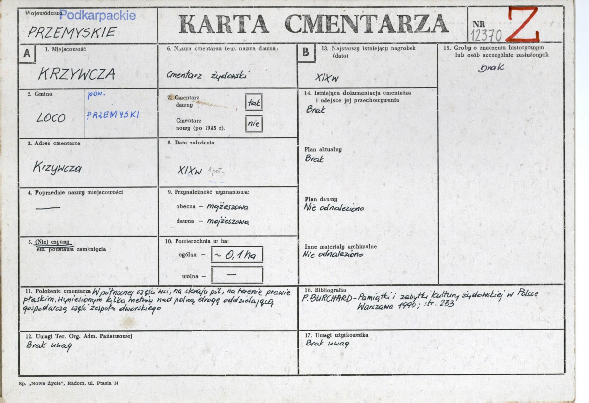 Karta cmentarza, skan nr 1