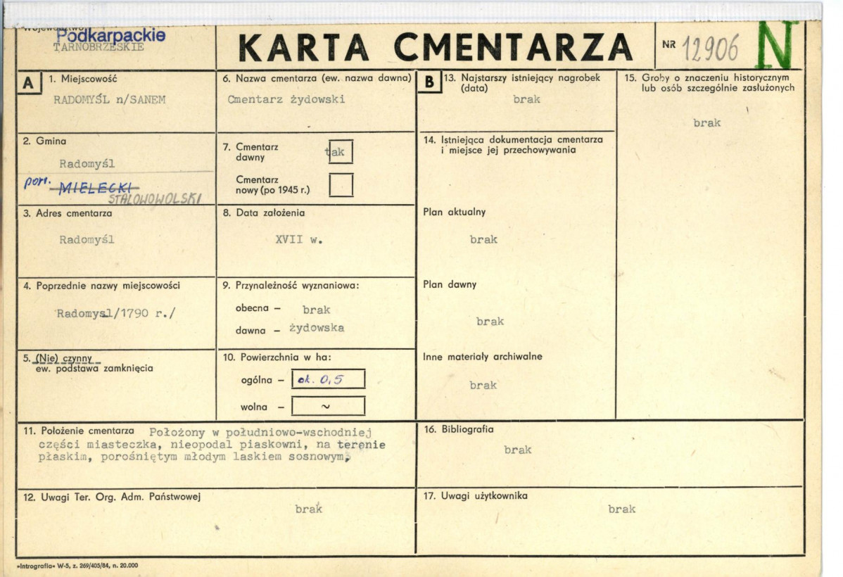 Karta cmentarza, skan nr 1