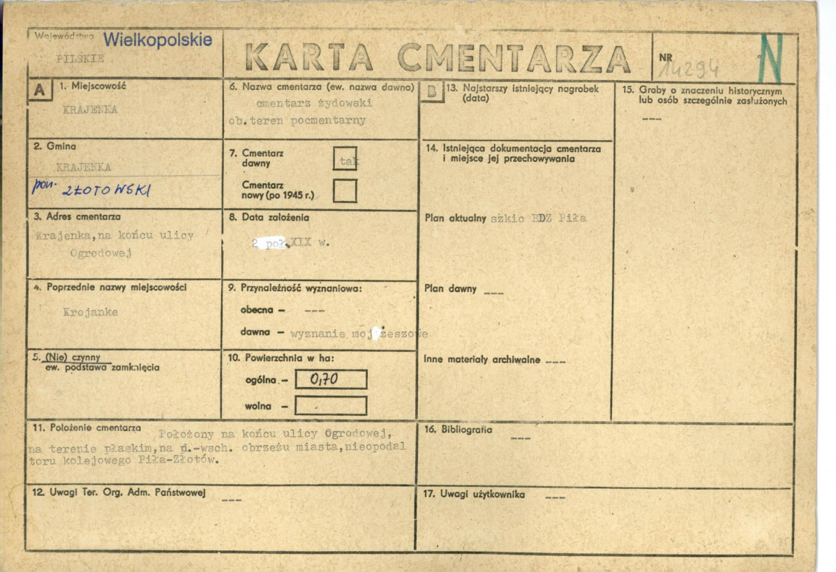 Karta cmentarza, skan nr 1