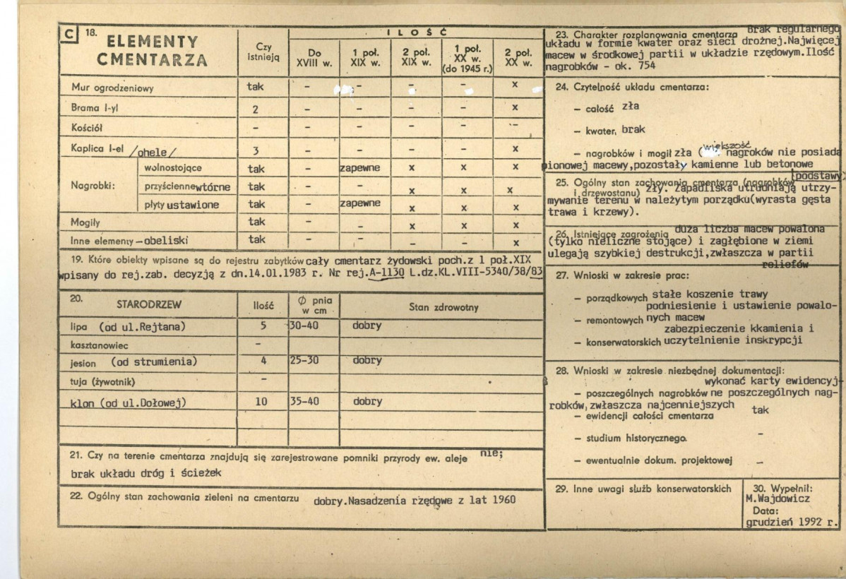 Karta cmentarza, skan nr 2