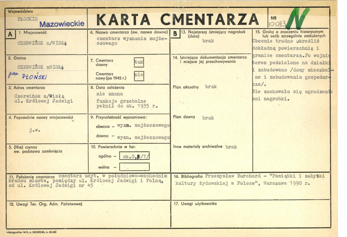 Karta cmentarza, skan nr 1