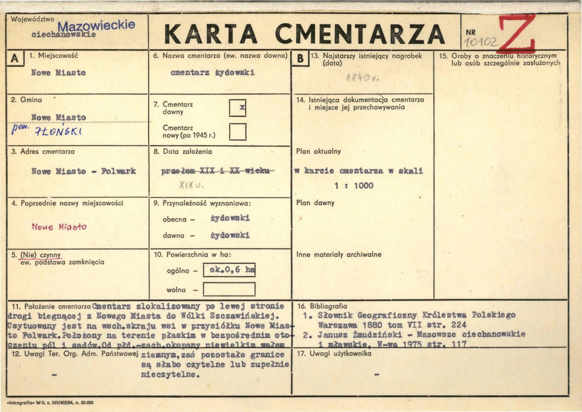 Karta cmentarza, skan nr 1