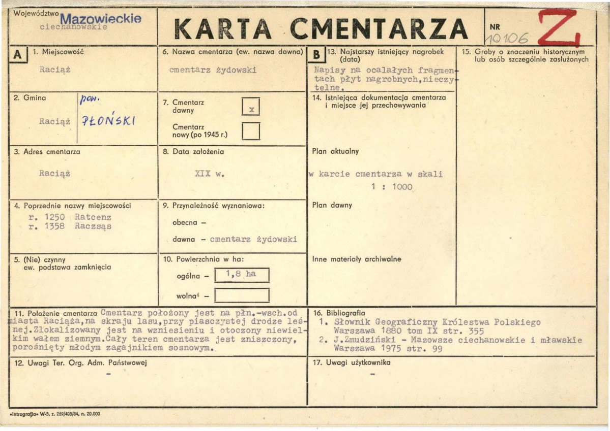 Karta cmentarza, skan nr 1
