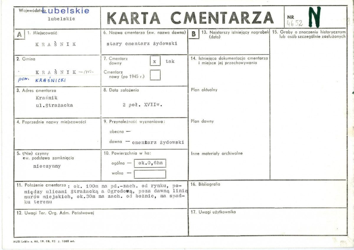 Karta cmentarza, skan nr 1