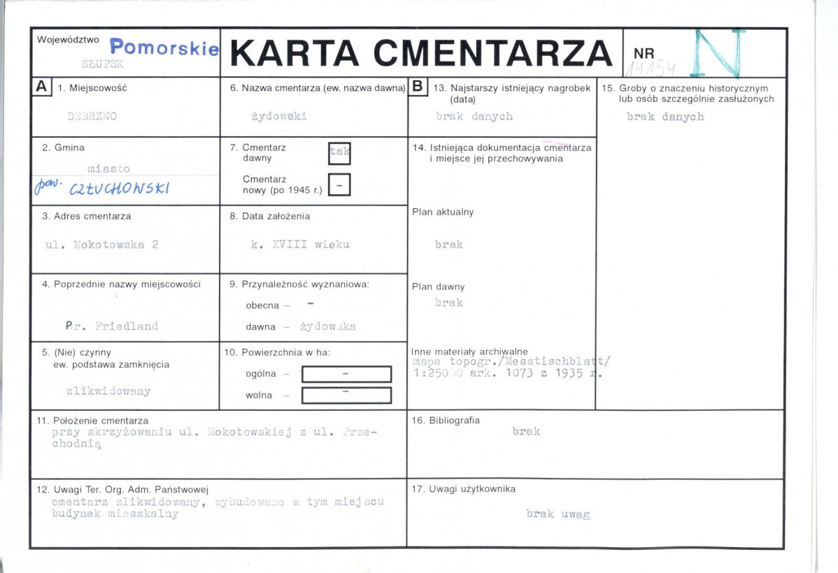 Karta cmentarza, skan nr 1
