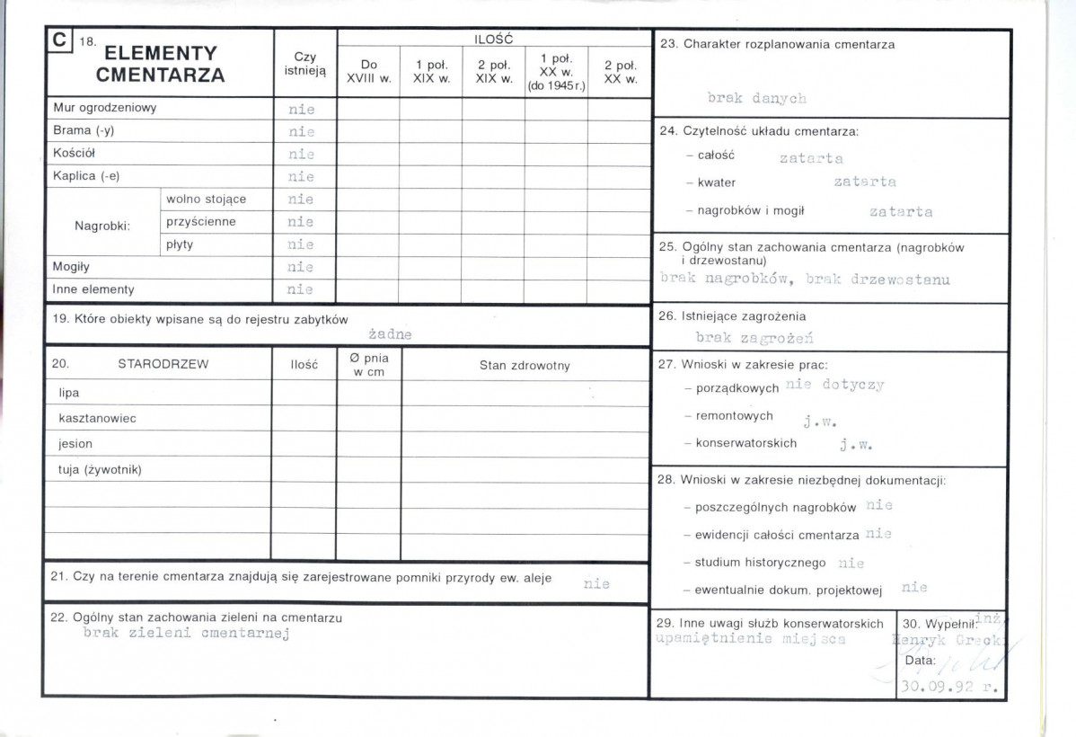 Karta cmentarza, skan nr 2