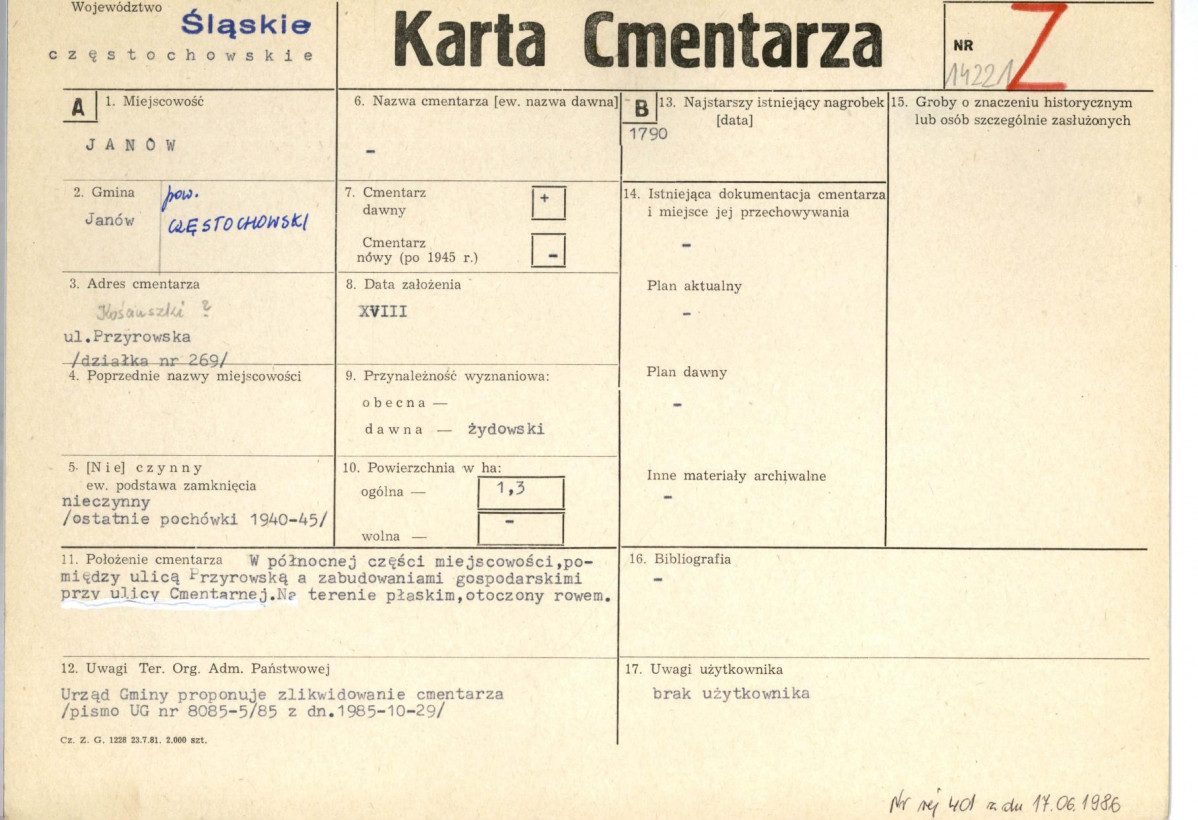 Karta cmentarza, skan nr 1