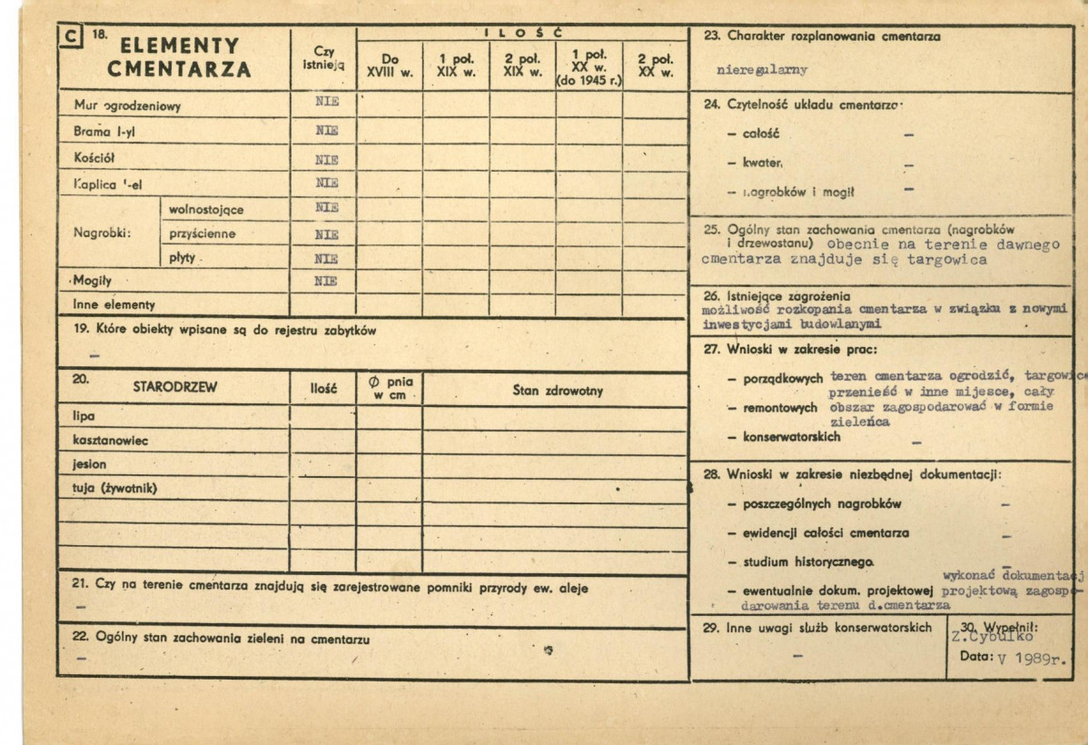 Karta cmentarza, skan nr 2
