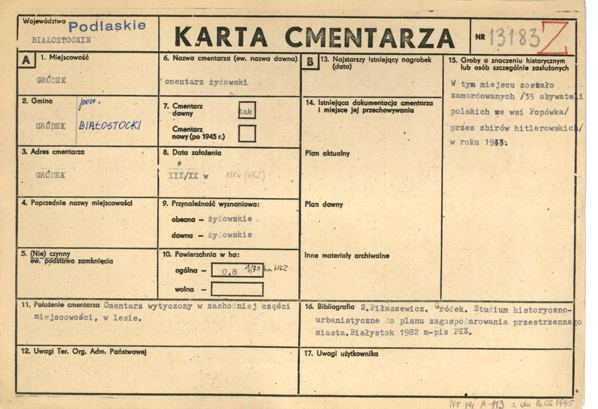Karta cmentarza, skan nr 1