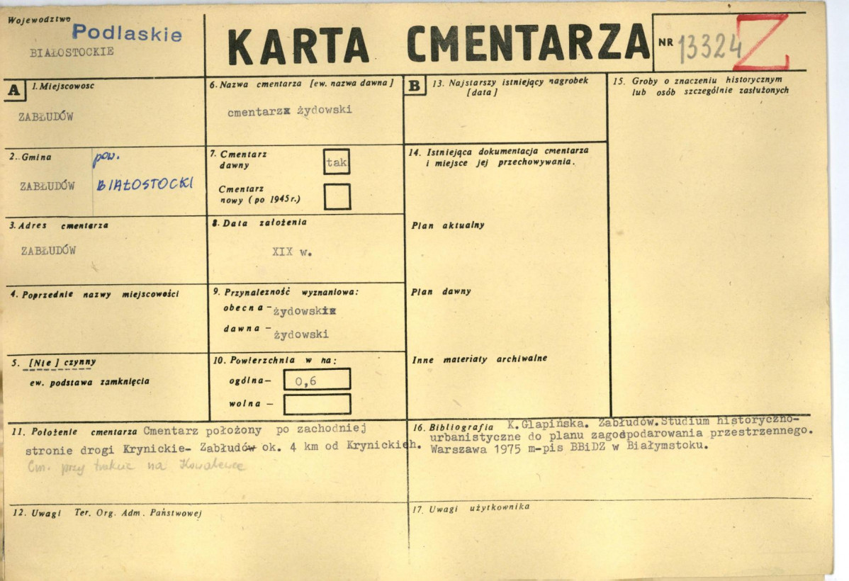 Karta cmentarza, skan nr 1
