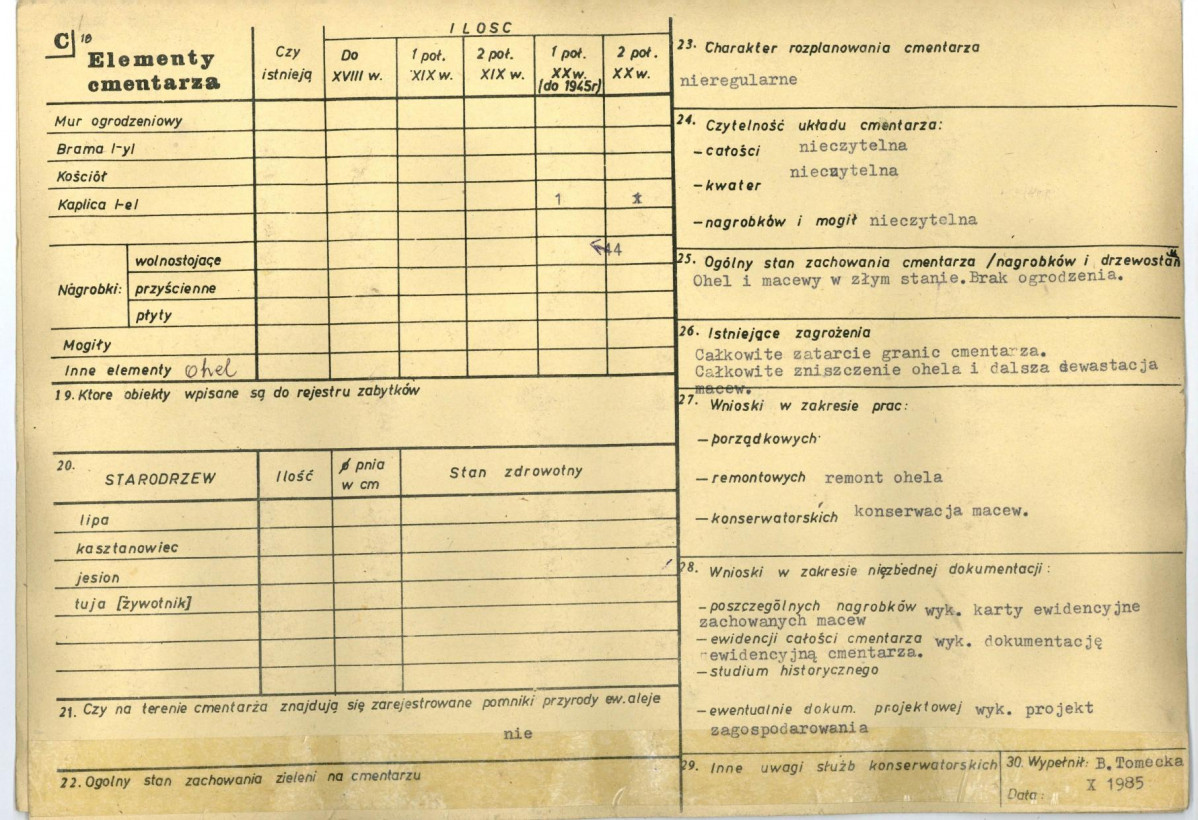 Karta cmentarza, skan nr 2