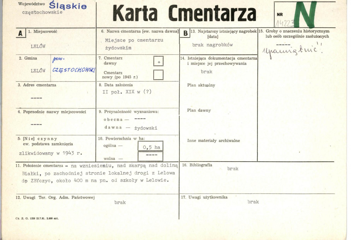 Karta cmentarza, skan nr 1