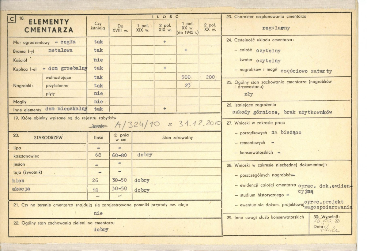 Karta cmentarza, skan nr 2