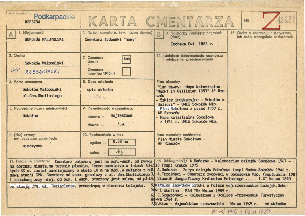 Karta cmentarza, skan nr 1