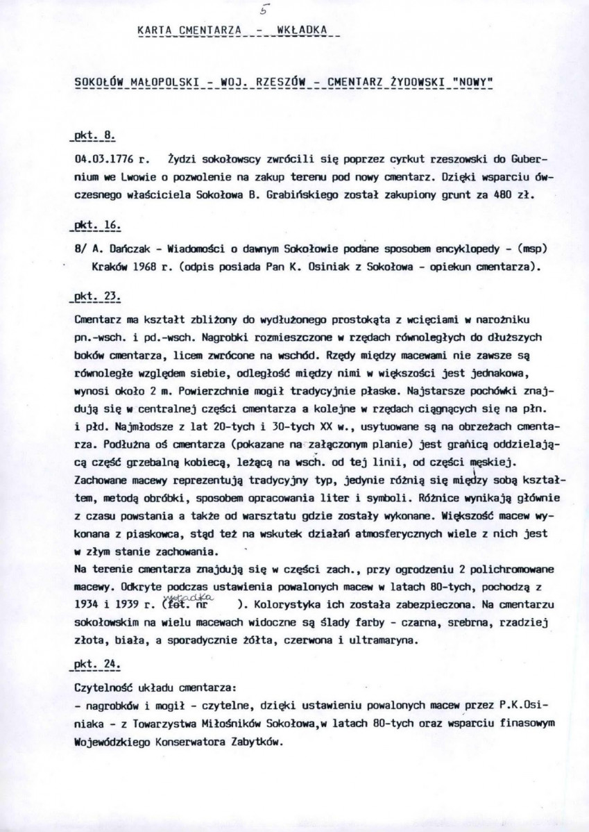 Karta cmentarza, skan nr 9