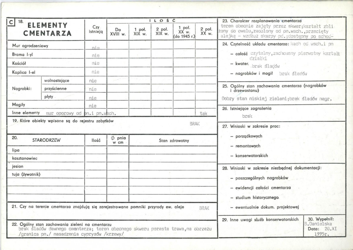 Karta cmentarza, skan nr 2