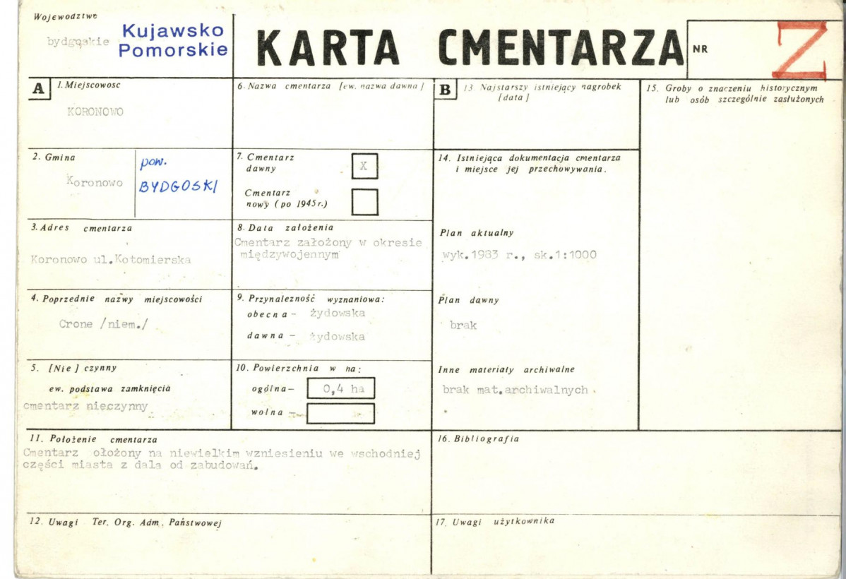 KC - Karta cmentarza, skan nr 1