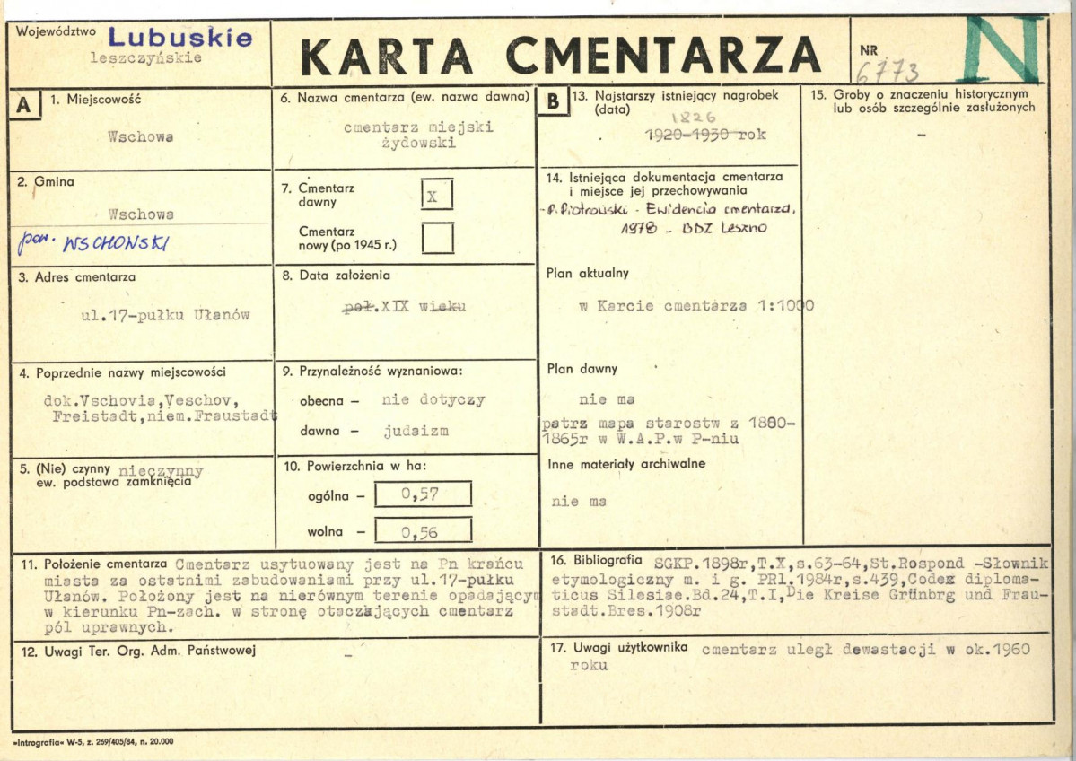 Karta cmentarza, skan nr 1