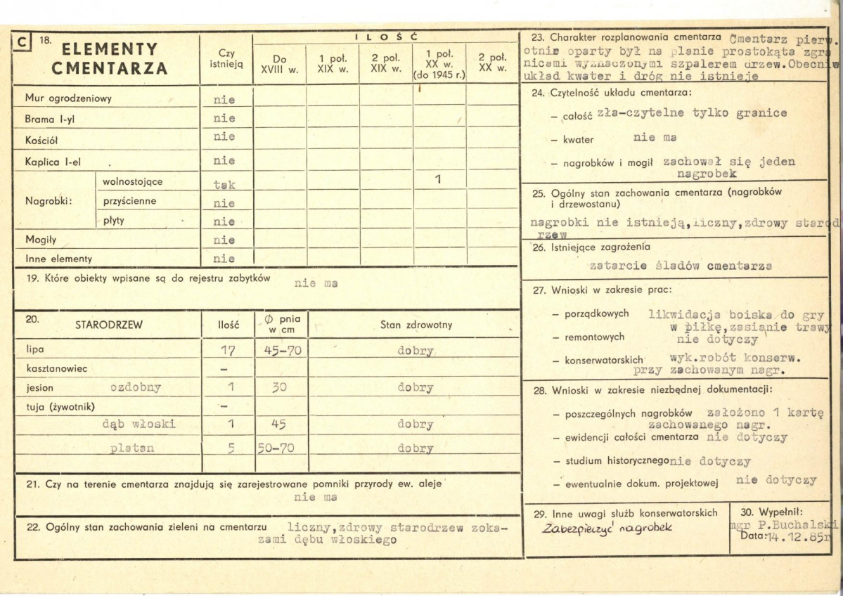 Karta cmentarza, skan nr 2