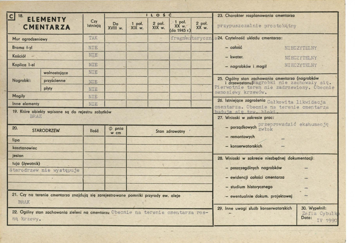 Karta cmentarza, skan nr 2