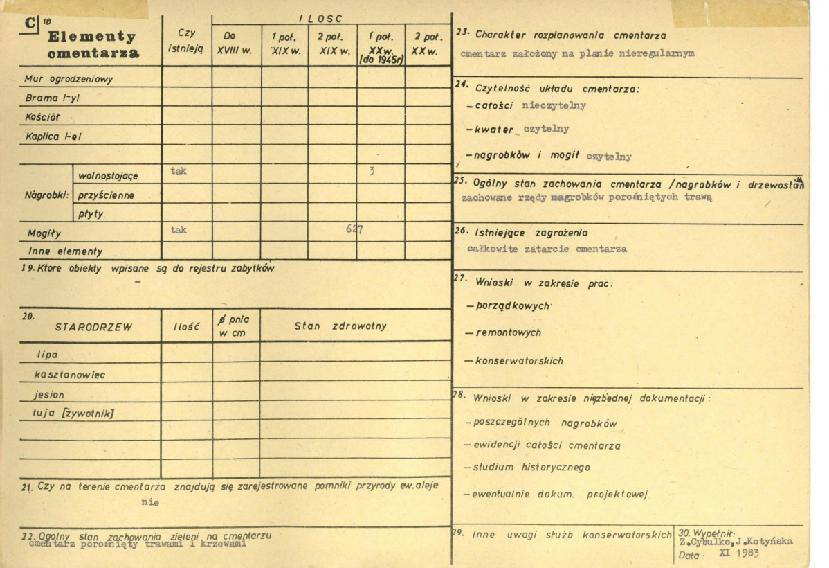 Karta cmentarza, skan nr 2