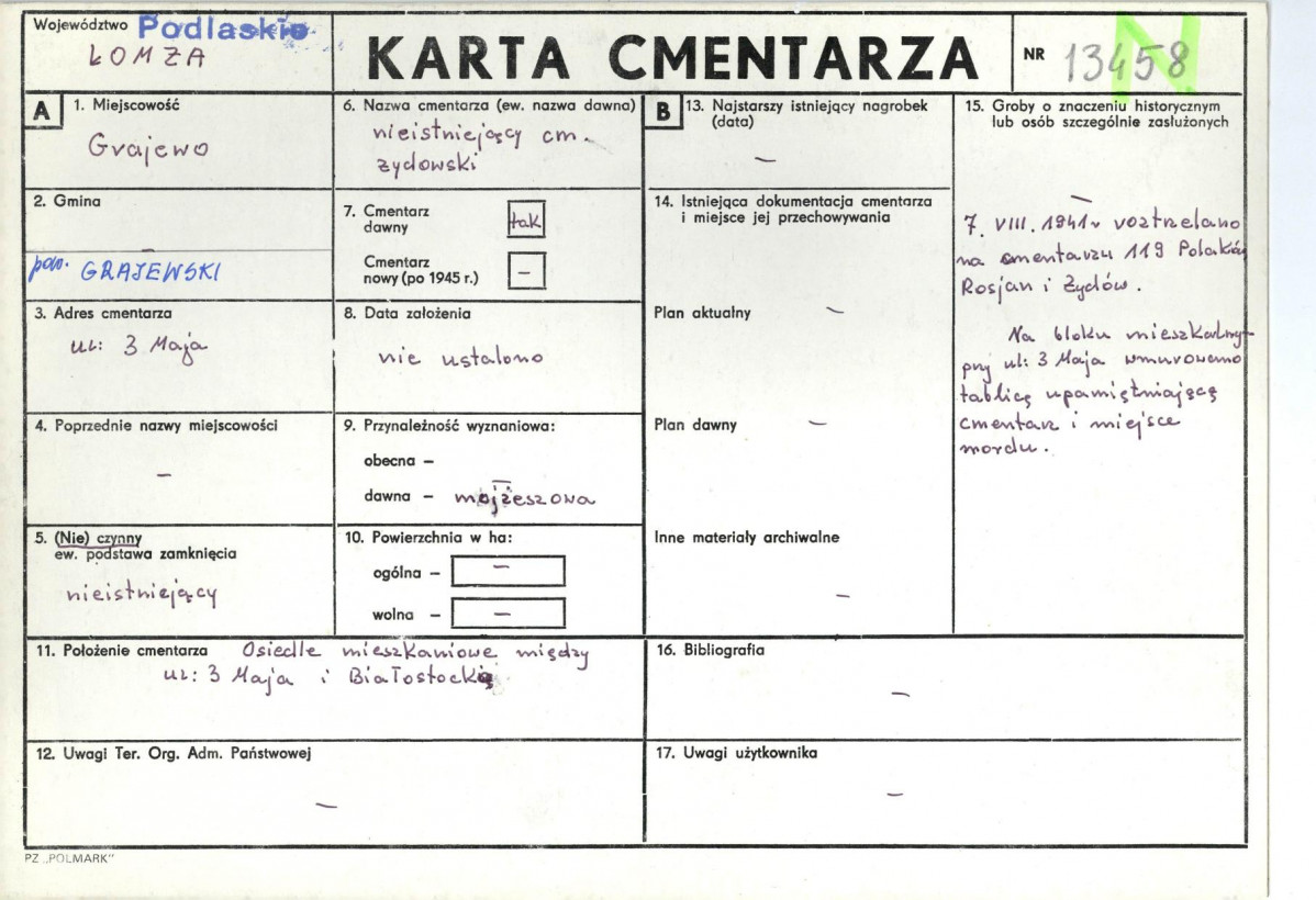 Karta cmentarza, skan nr 1