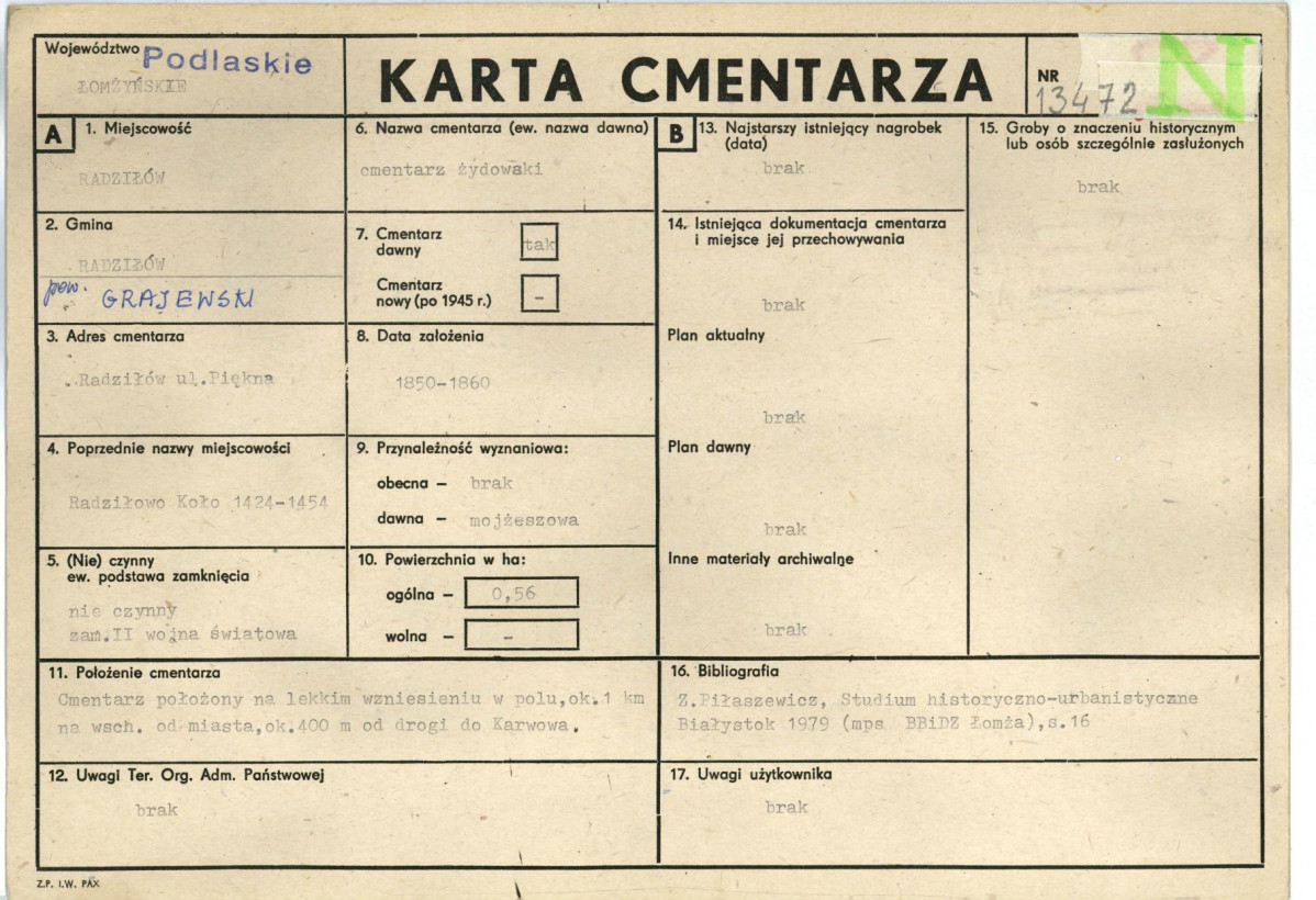 Karta cmentarza, skan nr 1