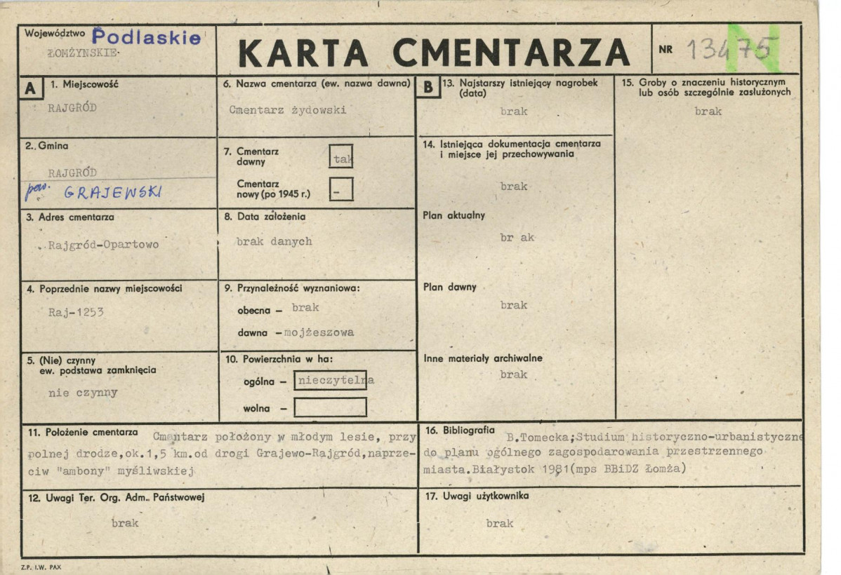 Karta cmentarza, skan nr 1
