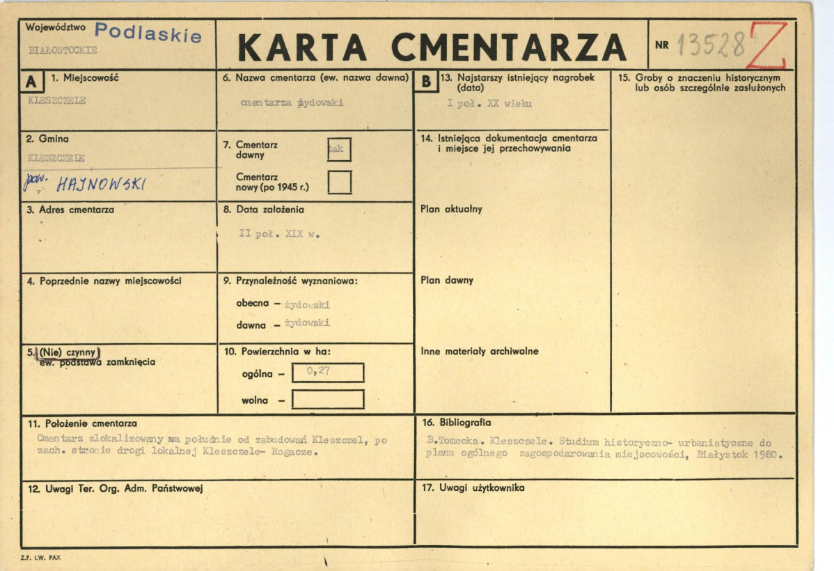 Karta cmentarza, skan nr 1