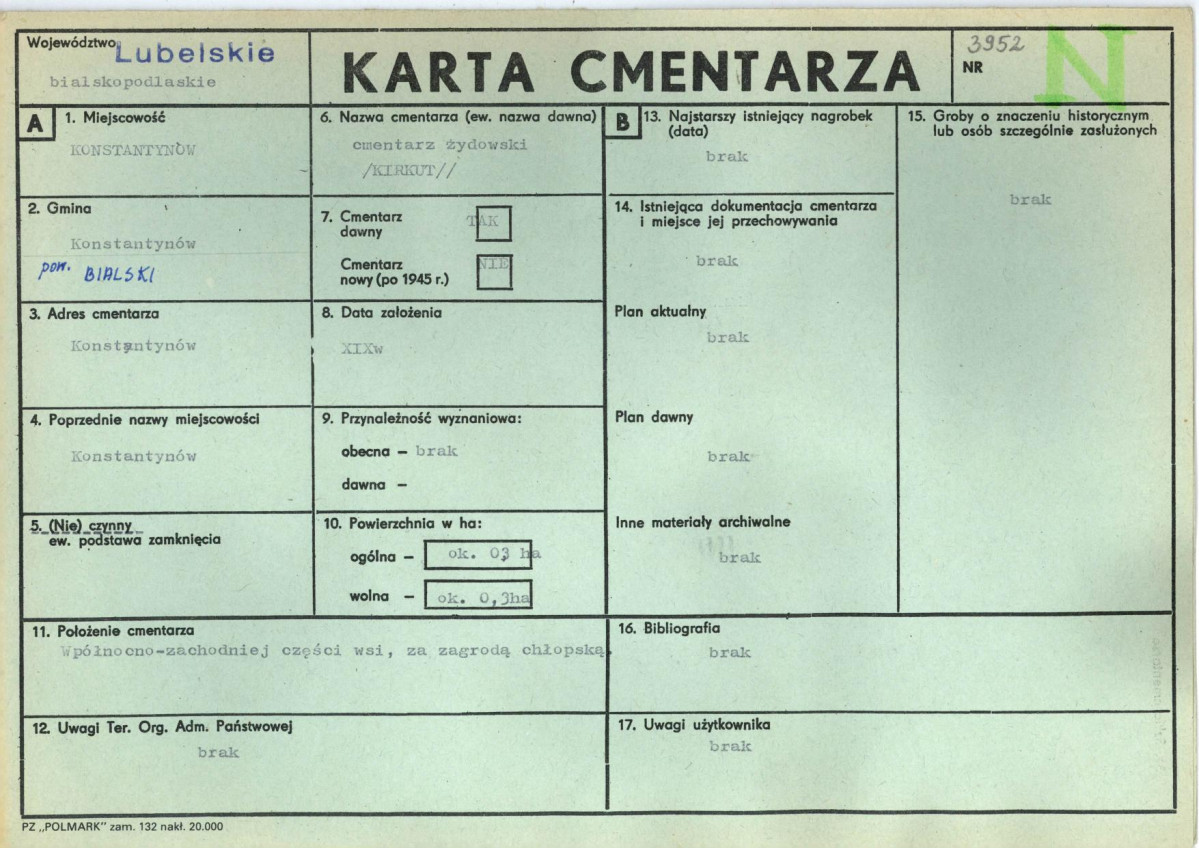 Karta cmentarza, skan nr 1