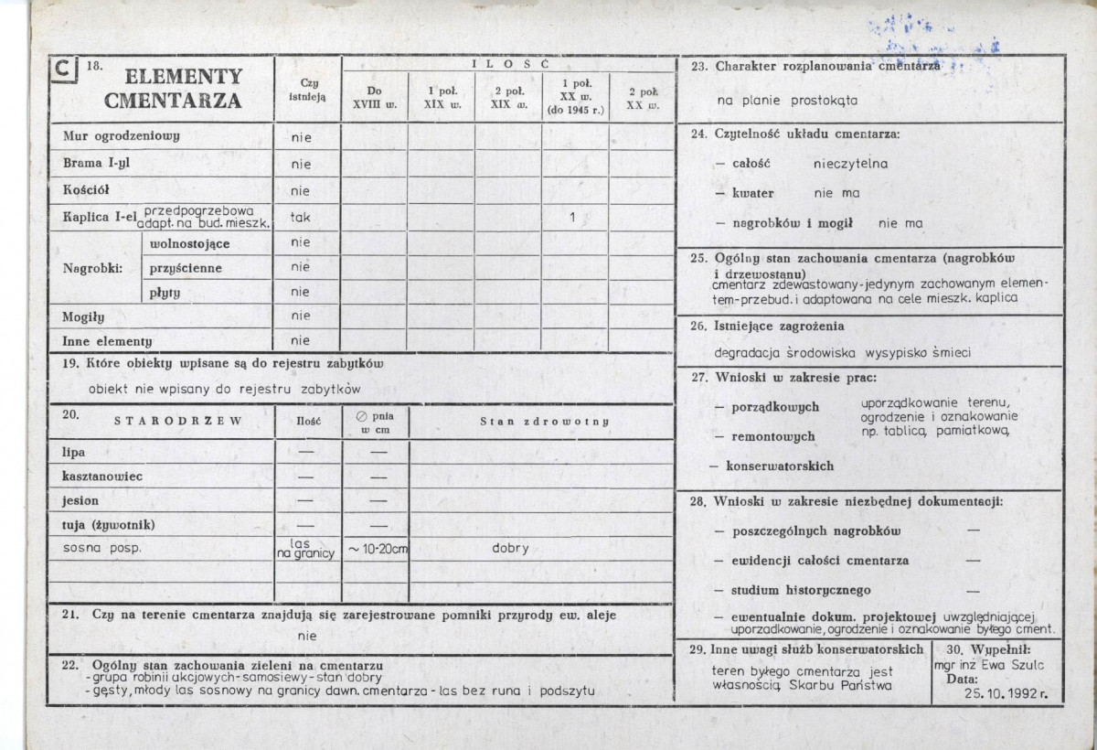 KC - Karta cmentarza, skan nr 2
