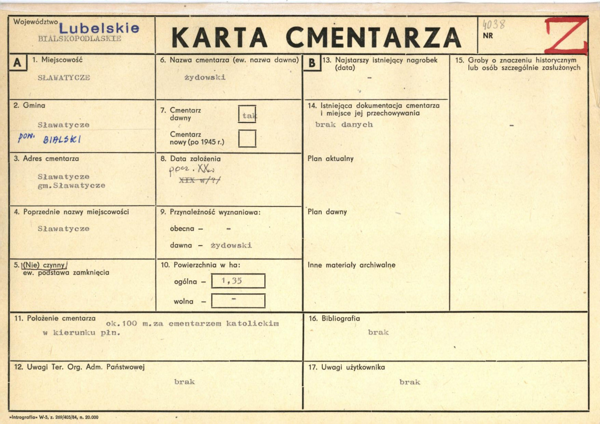 Karta cmentarza, skan nr 1
