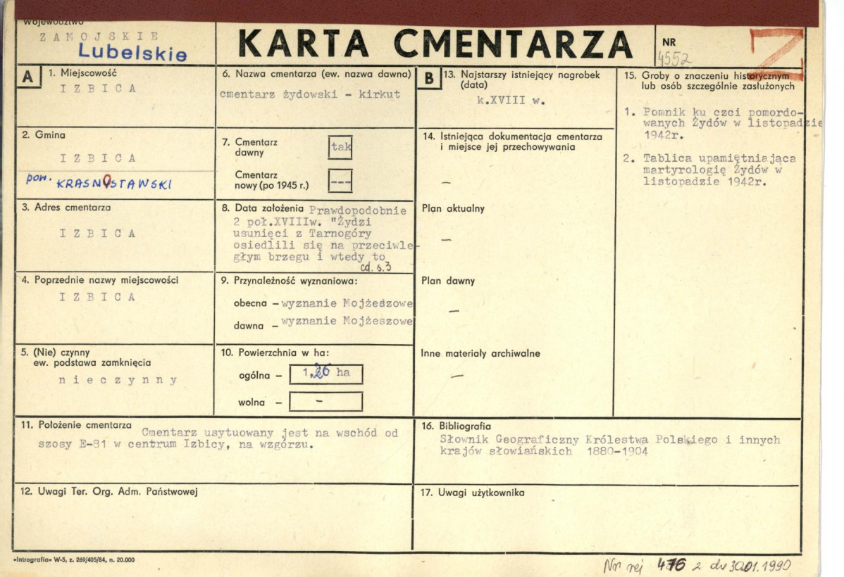 Karta cmentarza, skan nr 1