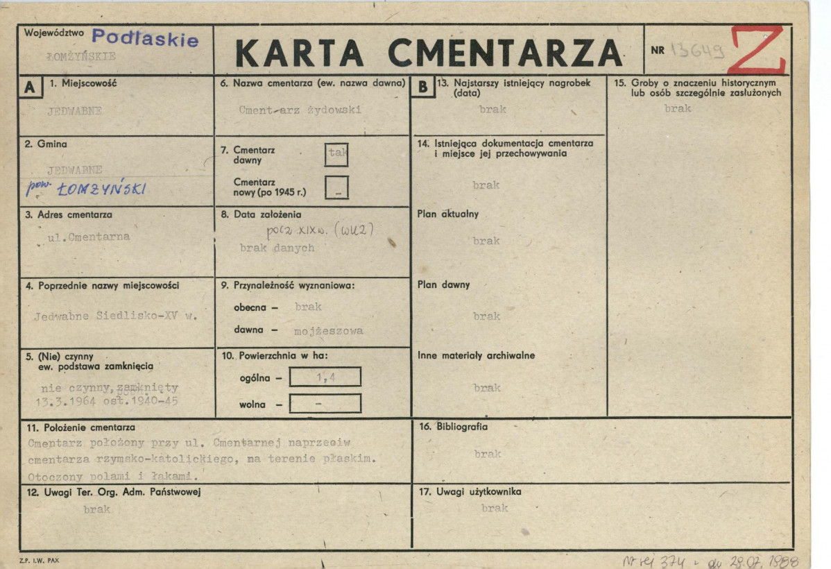 Karta cmentarza, skan nr 1