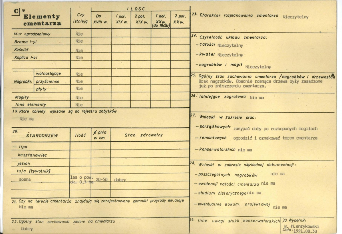 KC - Karta cmentarza, skan nr 2